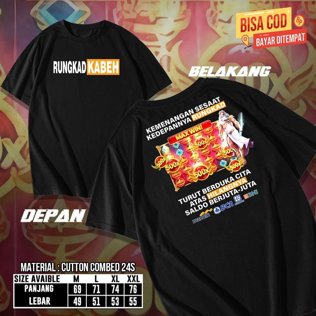 เสื้อยืด KAKEK ZEUS ช่องเกม GACOR88 SERIES 24S 200 GSM Maxwin Grandpa Zeus Olympus Rungkad Kabeh Vic