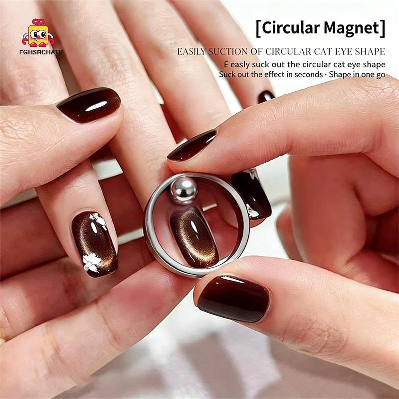 FG Cat Eye Magnet เครื่องมือสําหรับเล็บ Hollow แก้วลูกปัดแหวนรูป Professional DIY เล็บ HS