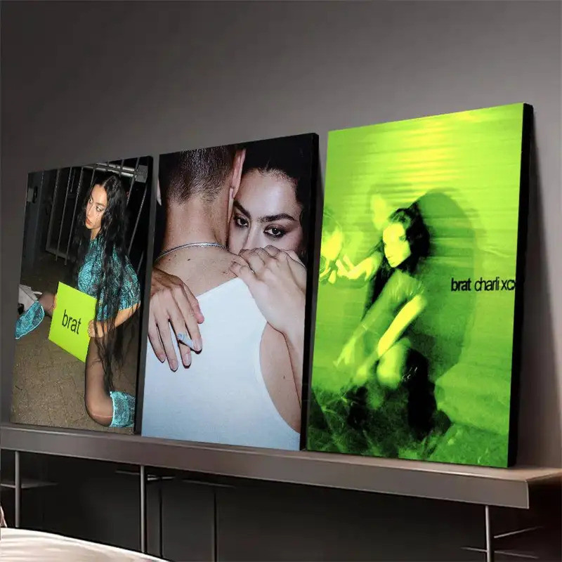 นักร้อง Charli XCX BRAT P โปสเตอร์ Home Bar Coffee House Decoror ความงาม Art ภาพวาดในร่ม S สํานักงาน