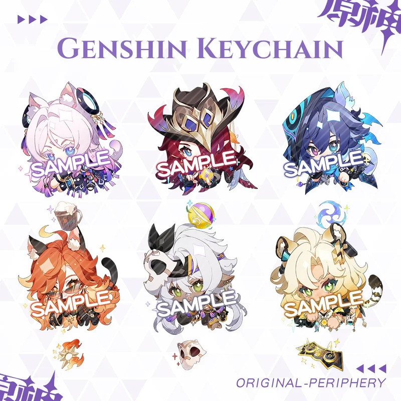 เกมใหม่ Genshin พวงกุญแจ Iansan Ororon Chasca Citlali Xilonen น่ารักการ์ตูนอะนิเมะจี้ Key แหวนกระเป๋