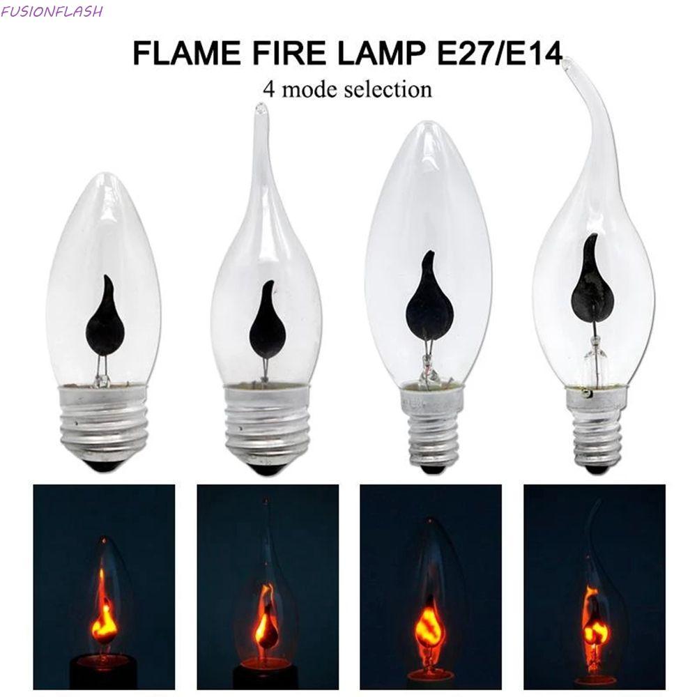 FUSIONFLASH หลอดไฟ LED Flicker Edison Home สําหรับตกแต่งแสงเปลวไฟประหยัดพลังงานไฟกลางคืน