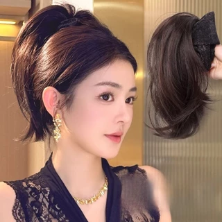 วิกผมทรงหางม้า แบบสวมเต็มศีรษะ ดีไซน์เสมือนจริงสำหรับการใช้งาน.daily