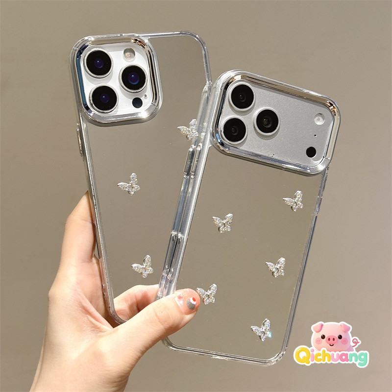 กระจกแต่งหน้ากรณี Rhinestone Butterflaies สําหรับ Vivo Y05 Y11D Y39 Y29 Y29S Y19E Y04 Y93 Y93s Y91i 
