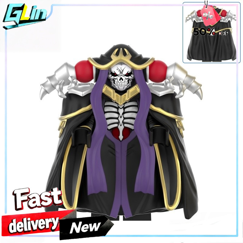 Overlord Red Mask Action Figure Blocks เสื้อคลุม Gold Trim สีม่วงปริศนาของเล่นสะสม