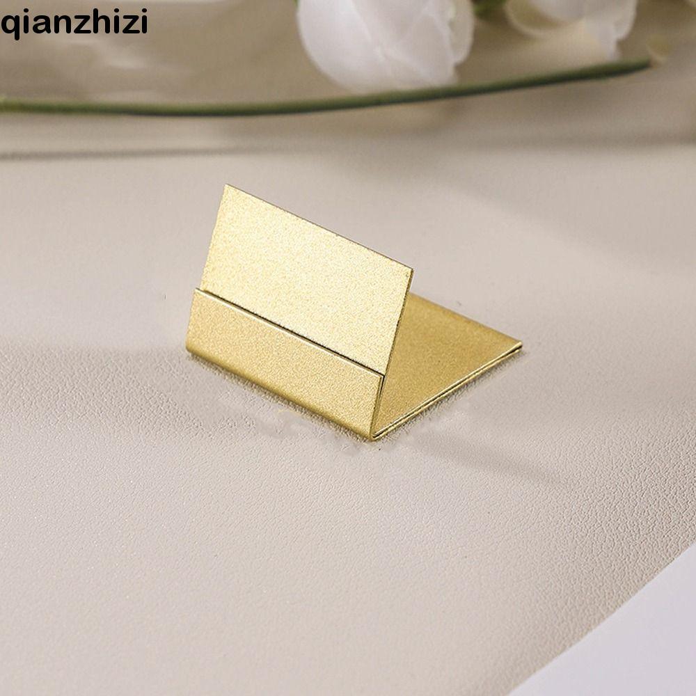 QIANZHIZ Place Card Holder, Metal DIY Name Card Clip Stand, Party Supplies Gold Durable Price Tags A