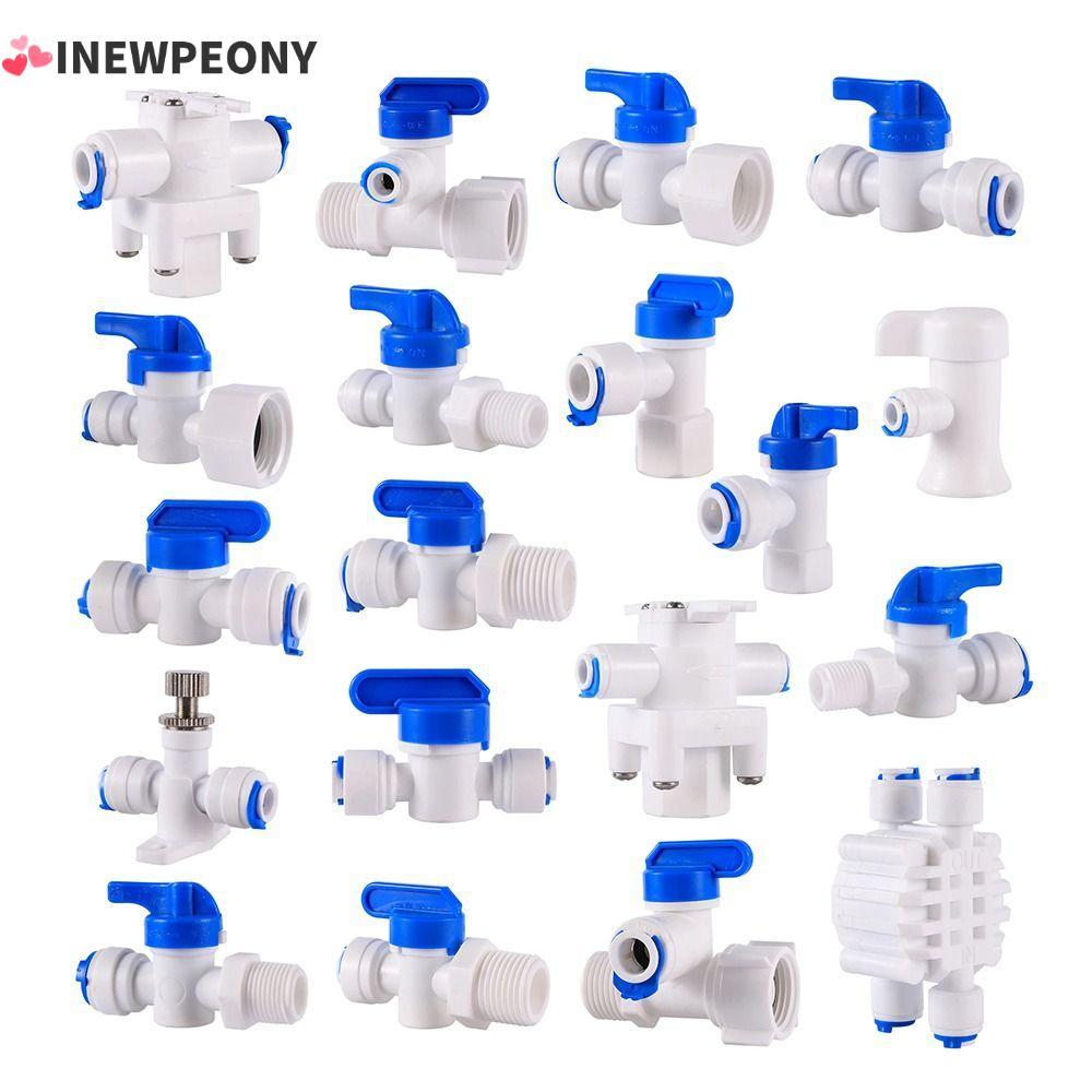 INEWPEONY 1 ชิ้นท่อ Quick Connector, ชายหญิงด้ายน้ําตรงพลาสติกบอลวาล์ว, 1/4 "3/8" ชาย 1/2 "หญิง Reveser Osmosis Aquarium FITTING 1/4 "3/8" OD ท่อ FITTING