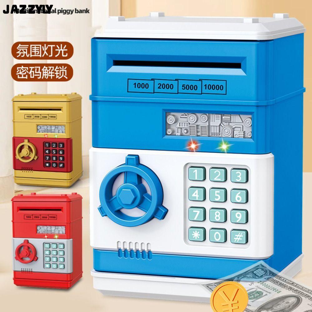In StockJAZZYLY กระปุกออมสินอิเล็กทรอนิกส์, อิเล็กทรอนิกส์ 6 สีประหยัดกล่องเงิน, พลาสติกน่ารักรหัสเคาน์เตอร์ ATM|ของขวัญสําหรับเด็ก