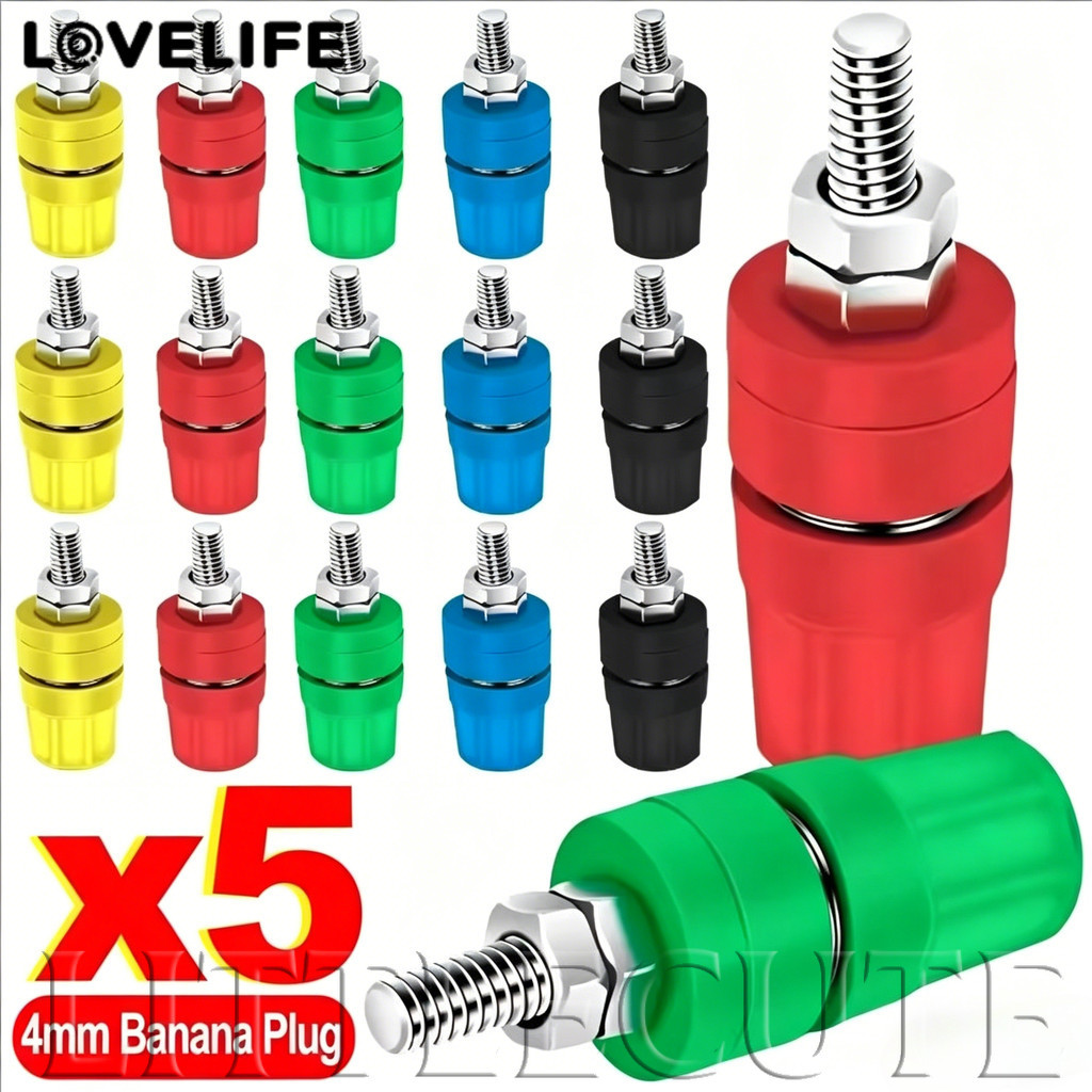 [AUTO & 3C] 1/5PCS - Banana Plug Terminal Nickel-Plated ทองเหลือง Binding Post Connector Set Test Probe อะแดปเตอร์แปลงสําหรับเครื่องขยายเสียง / ราคาดี