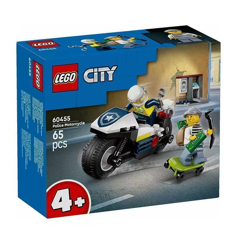 [เลโก้] Lego City Series 60455 ตํารวจรถจักรยานยนต์ Chase, เด็กผู้หญิงของขวัญอาคารบล็อกของเล่น ybl4.2