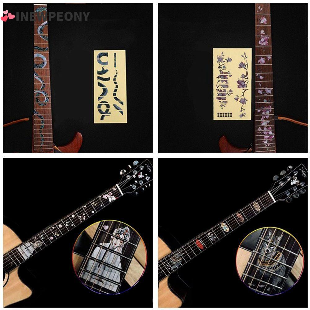 INEWPEONY Fretboard สติกเกอร์ชิ้นส่วนกีตาร์ไฟฟ้าที่สวยงาม Cross Inlay Decals