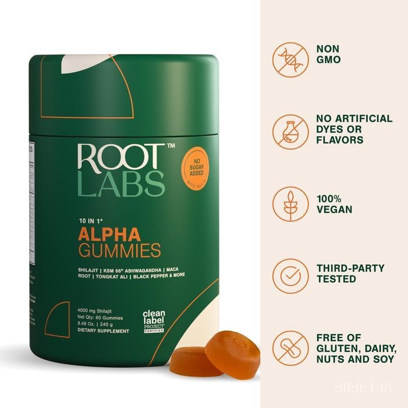 Root Labs by Be Bodywise 10-1 กัมมี่อัลฟ่าพร้อมชิลาจิตต์หิมาลัย | KSM 66 Ashwagandha | รากมะค่า| ตอง