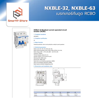 CHINT เบรกเกอร์กันดูด RCBO เซอร์กิตเบรกเกอร์ 30mA 6kA รุ่น NXBLE-32 NXBLE-63