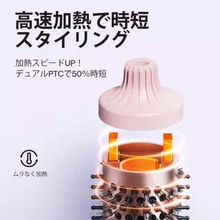 Wavytalk 38mm Thermal Hair Brush, Hair Straightening & Styling Brush, 5 Temperature Settings, Pink/Rose Gold
