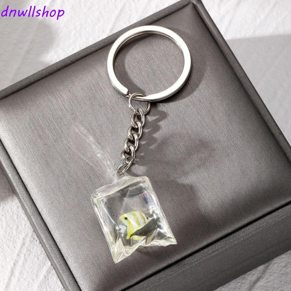 DNWLSHOP พวงกุญแจปลาทอง, กระเป๋าน้ําเทียมจี้ปลาขนาดเล็กตลก, เครื่องประดับ Diy เรซิ่นโปร่งใสปลาปลาทอง