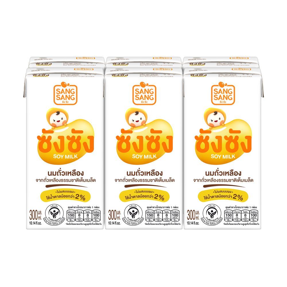 [สินค้าส่งด่วน] ซัง ซัง นมถั่วเหลือง UHT 300มล แพ็ค 6 SANG SANG UHT SOYMILK 300ML PACK 6