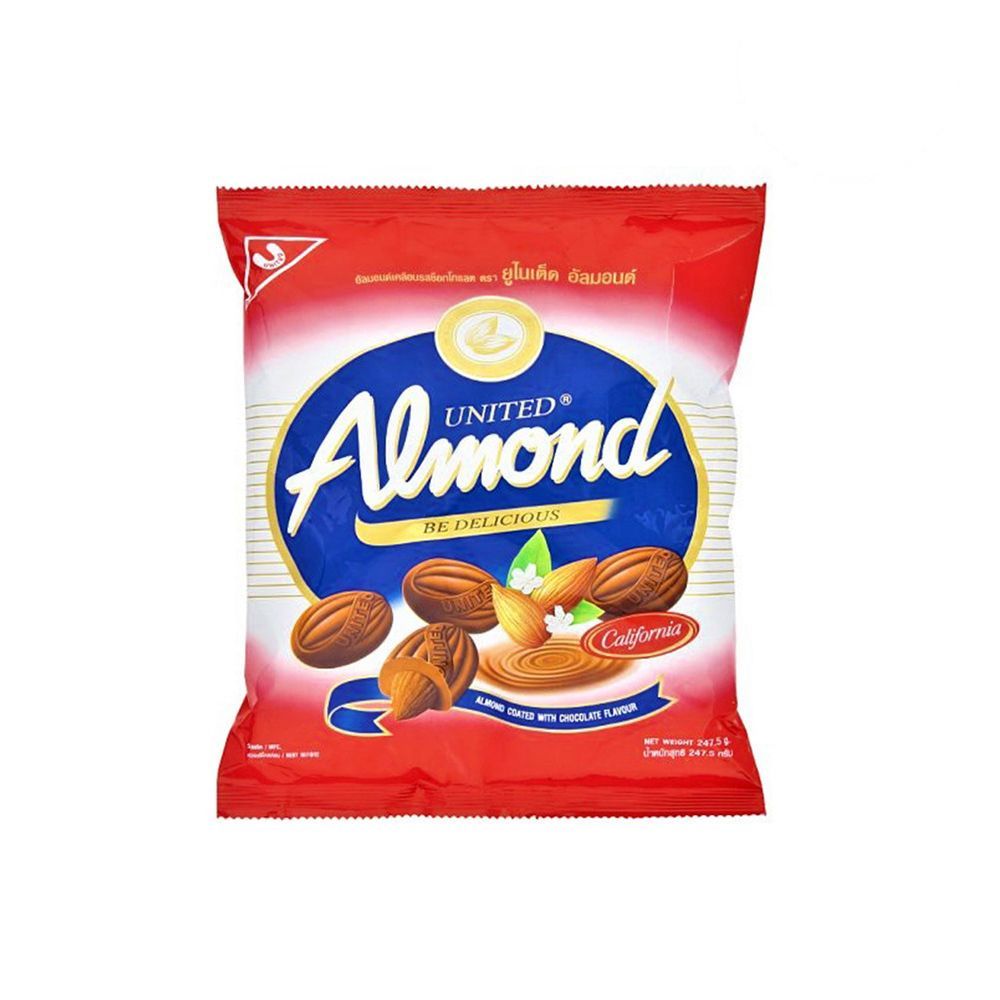 [สินค้าส่งด่วน] ยูไนเต็ดช็อกโกแลตอัลมอนด์ 220 กรัม UNITED CHOCOLATE ALMOND 220 G.