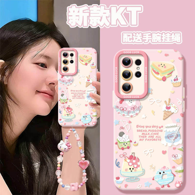 เค้กขนมหวานเหมาะสําหรับ Samsung s27 เคสโทรศัพท์ 26plus สไตล์ใหม่ s26 ซิลิโคน s25ultra กันกระแทก s24 