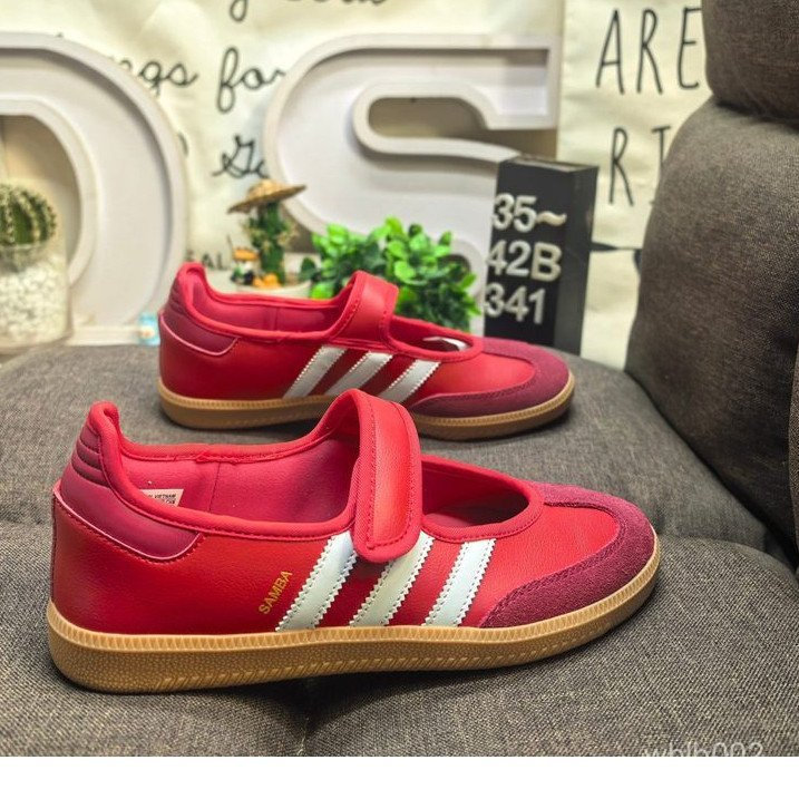 ใหม่ Samba Jane Unisex Red Low-Top Leather Flat รองเท้าผ้าใบ-รุ่น JQ6446 UARX