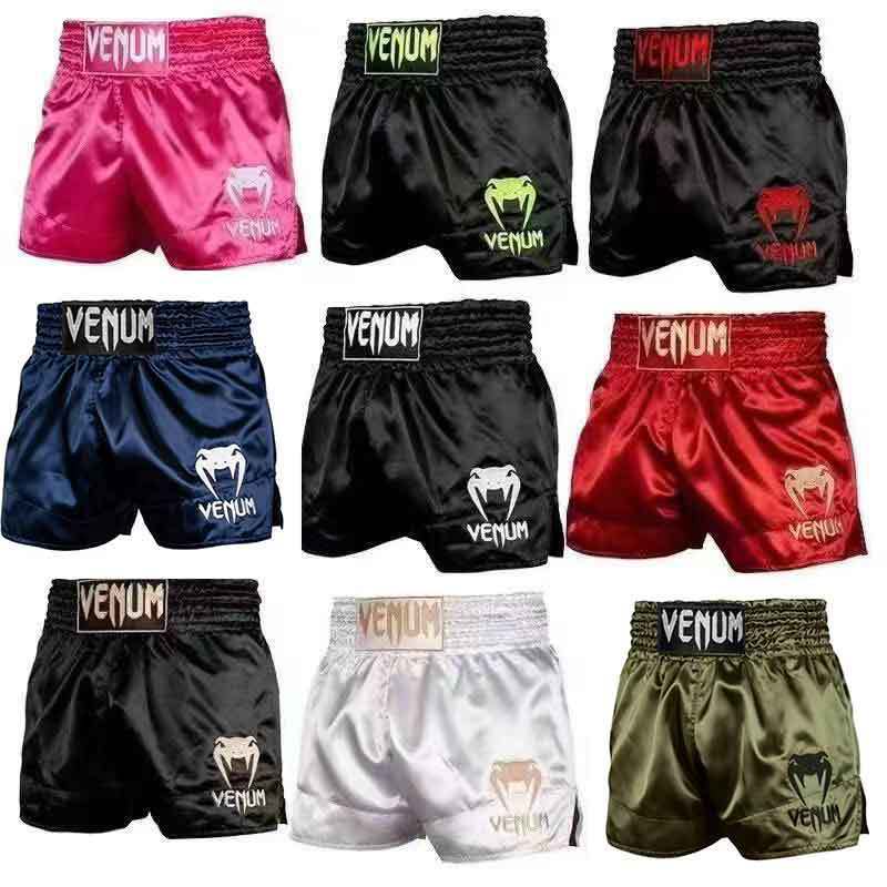 VENUM Venom Muay Thai Shorts กางเกงต่อสู้มวย Sanda กางเกงต่อสู้การฝึกอบรมอุตสาหกรรมผู้ชายผู้หญิงกางเ