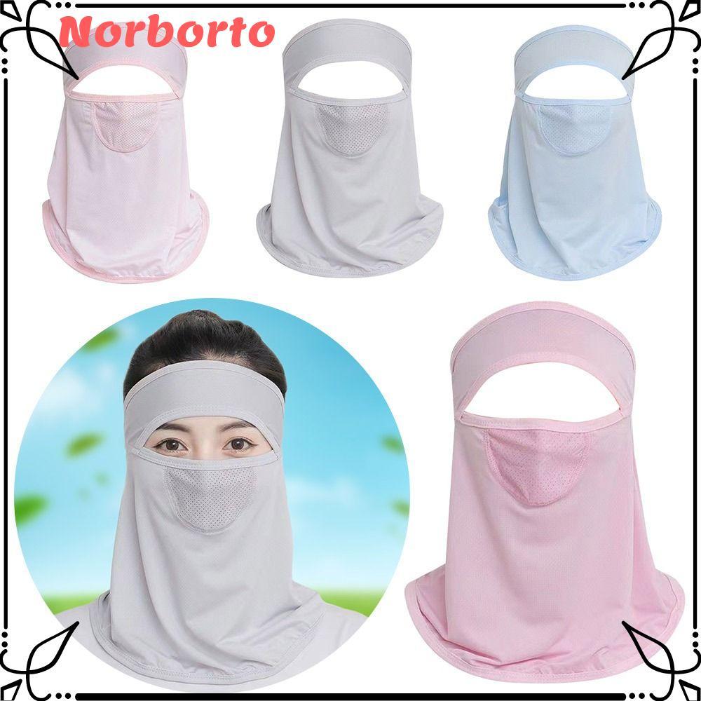 NORBORTO ขี่จักรยาน Face, Uv Sun Protection Breathable Ice Silk Face, Thin Ice Silk Face Cover ผู้ชา