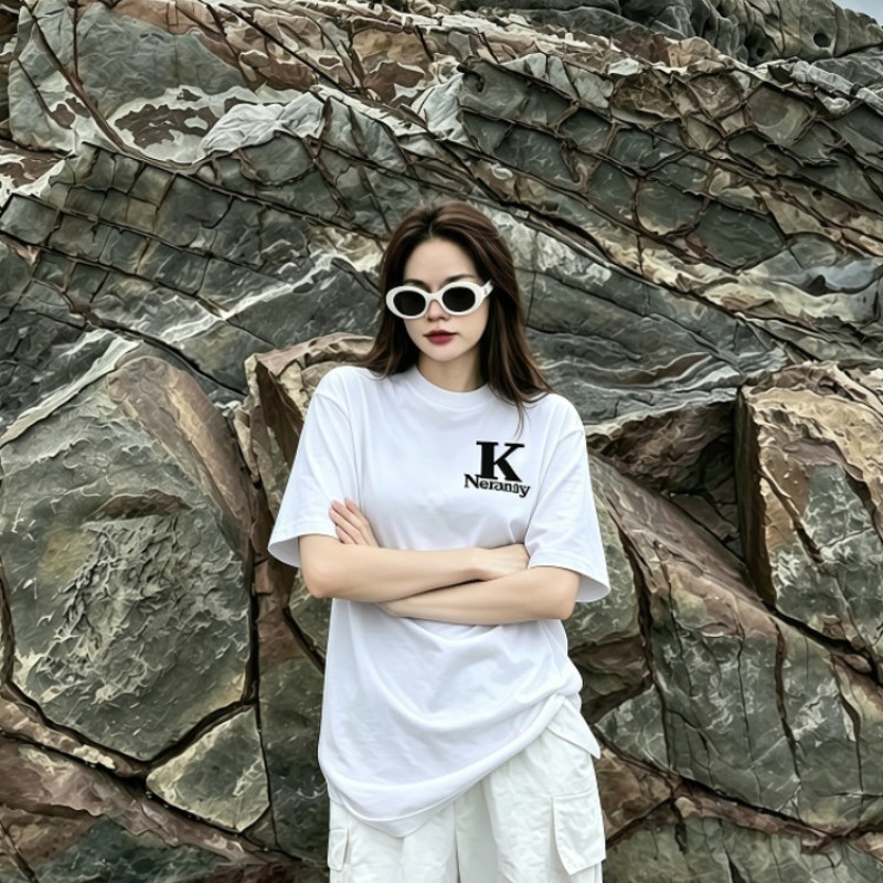 【ส่งจากไทย】เสื้อยืดฤดูร้อนสไตล์อินสไตล์เกาหลี  เสื้อยืดแฟชั่น สวมใส่สบาย พิมพ์ลายดิจิตอล ผู้หญิง Clothing Tshirt ราคา ถูกที่สุด ดีลบีเคเค แกลเลอรีภาพที่ 6