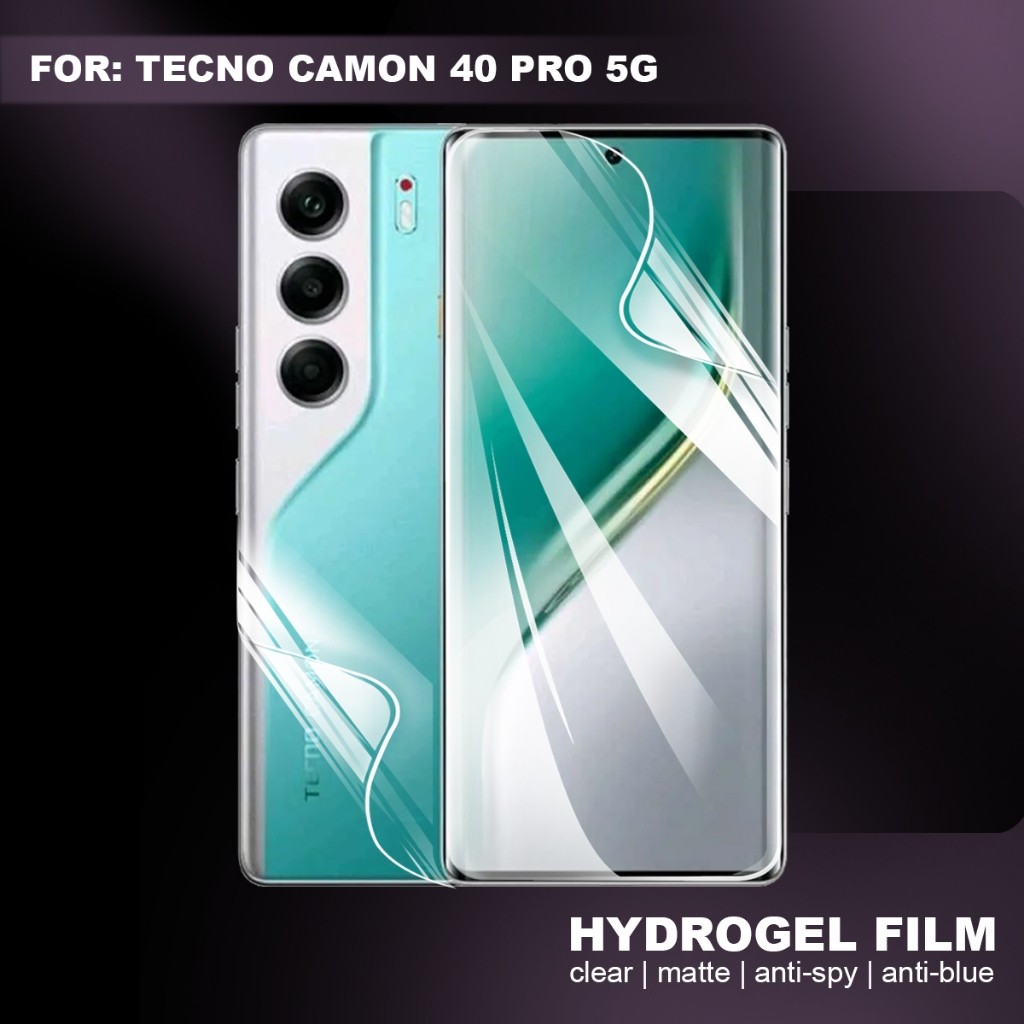 DW DW DW DW| Anti-Scratch Tecno Camon 40 Pro 5G Hydrogel Film Screen Protector Clear Anti-Glare Anti
