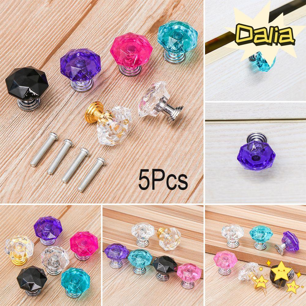 DALIA 5PCS เพชรรูปร่างดึงจับตกแต่งบ้านเฟอร์นิเจอร์ Fitting กล่องเครื่องประดับแฟชั่นตู้จับตู้ดึง