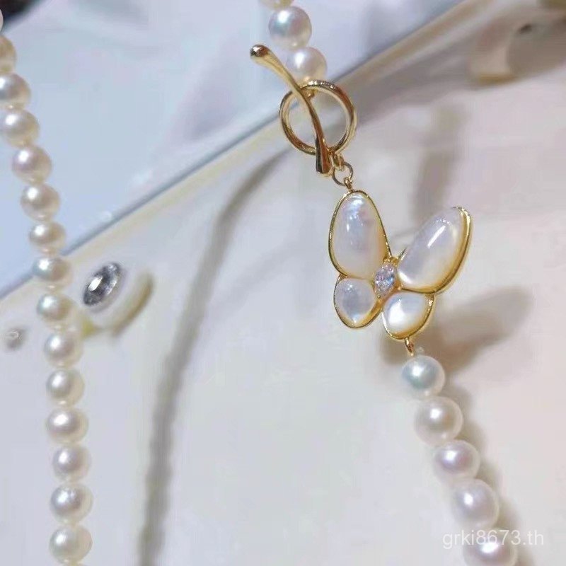 อุปกรณ์เสริมปุ่ม Ending ot เงินขายส่งอุปกรณ์เสริมสร้อยคอไข่มุก s925 เสื้อกันหนาวปุ่มผีเสื้อ diy 5J4G