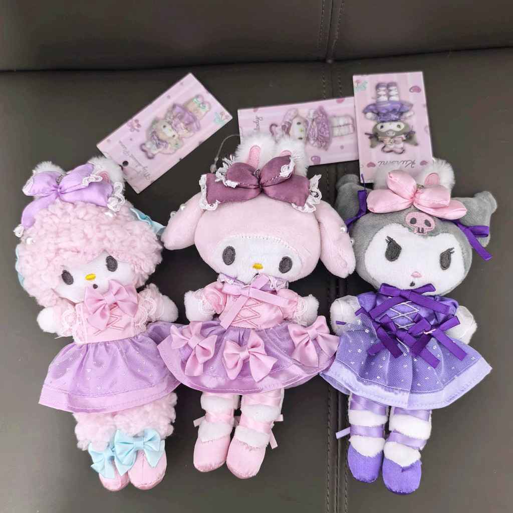 เตรียมส่ง! Sanrio KIDDY LAND Series My Melody/Kuromi/My Sweet Piano Doll ใส่ชุดสีม่วงน่ารัก They สามารถใช้เป็นของขวัญหรือกระเป๋าตกแต่งได้!