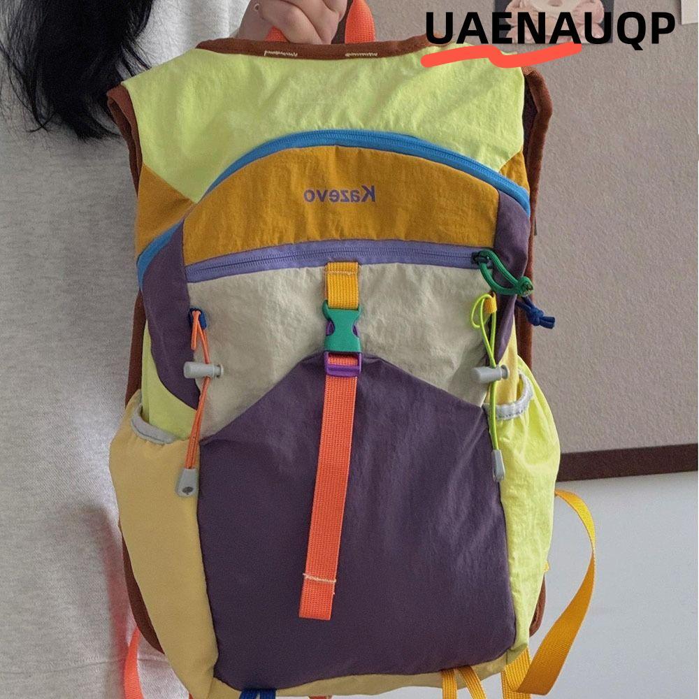 UAENAUQP กระเป๋าเป้สะพายหลังเดินป่า,กระเป๋ากันน้ําน้ําหนักเบากลางแจ้ง,ทุกวันBreathableไนลอนขนาดใหญ่ความจุขี่จักรยานRucksack Running