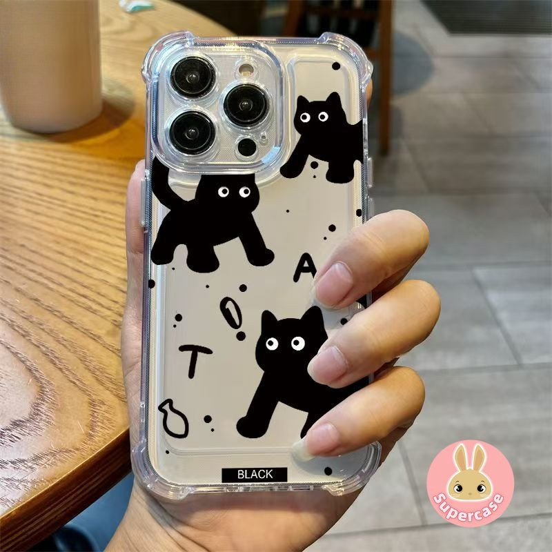 การ์ตูนแมวดําเคสโทรศัพท์สําหรับVivo V21E V20 SE V19 Neo V17 V9 V5 Plus T4 Lite Ultra T3 T2 T1 Pro T3