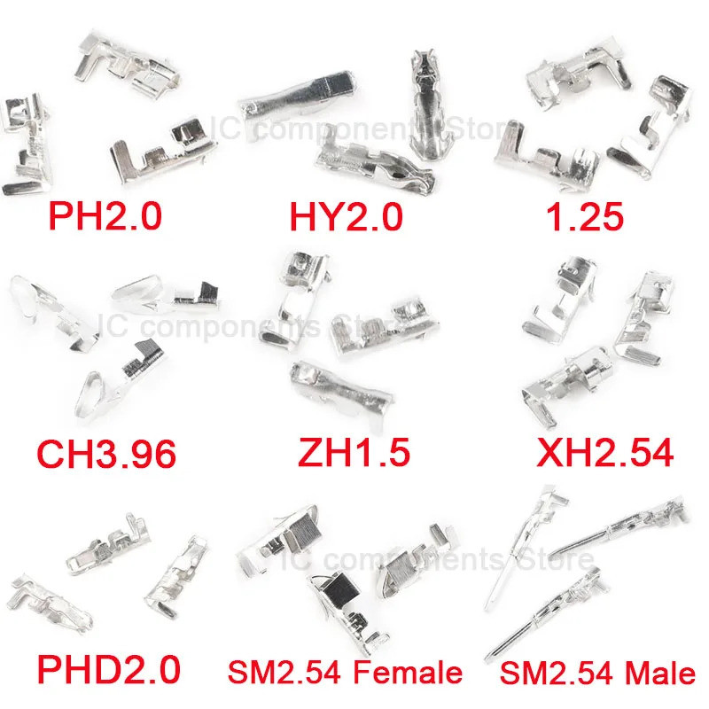 100pcs Line Pressing Terminal Reed XH2.54 PH2.0 CH3.96 VH3.96 KF2510 Dupont SM ZH1.5 JST1.25 SH1.0 Strip เข็มโลหะ
