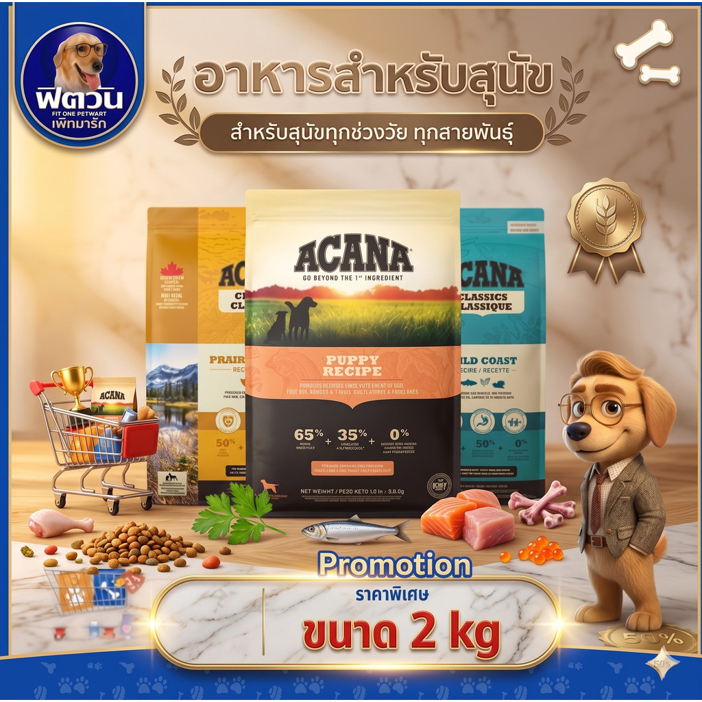 ACANA อาหารเม็ดสำหรับสุนัขทุกสายพันธุ์  ขนาด 9.7 กิโลรัม{อาหารสุนัขเม็ด}