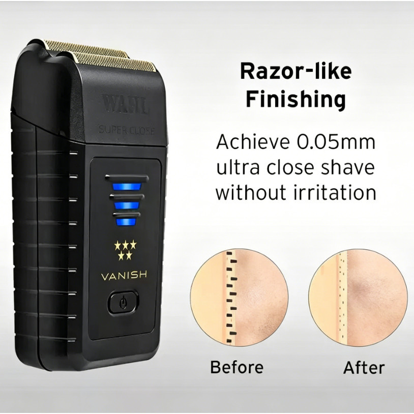 WAHL VANISH SHAVER เครื่องโกนหนวดWahl รุ่นใหม่ อัพเกรดดีกว่าเดิมหลายเท่า! ประกันศูนย์ไทย（UK Plug）