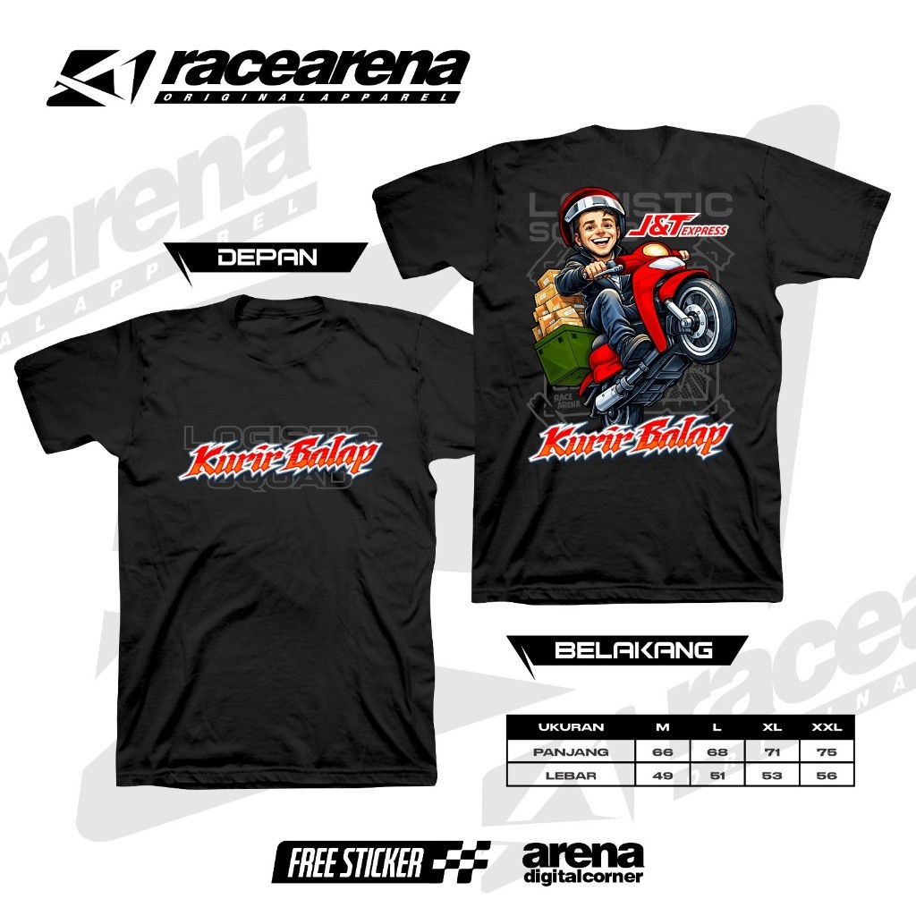 JNT EXPRESS RACING เสื้อยืด COURIER บริการจัดส่ง แพ็คเกจทั่วตัวอินโดนีเซีย S-2XL COMBED 30S PREMIUM 