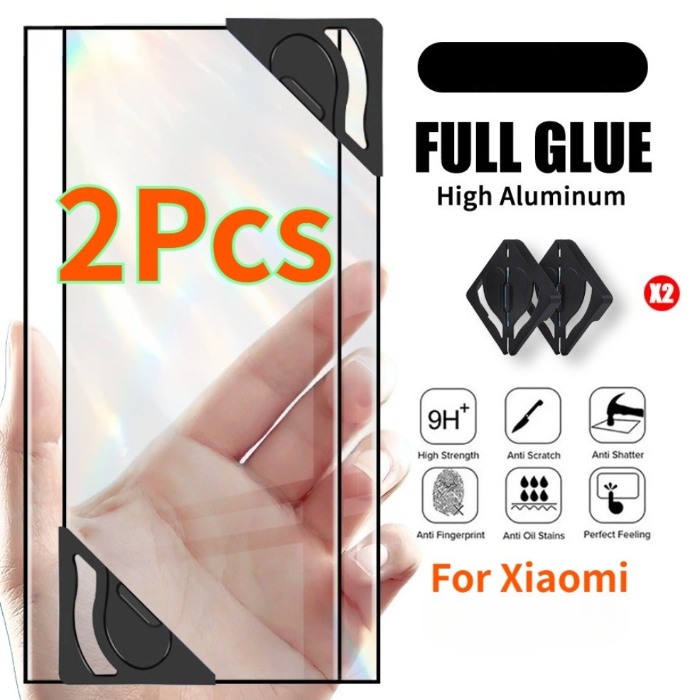2 ชิ้น HD อลูมิเนียมสูงกระจกนิรภัยป้องกันหน้าจอสําหรับ Xiaomi Redmi หมายเหตุ 14 13 12 11 10 9 8 Pro 