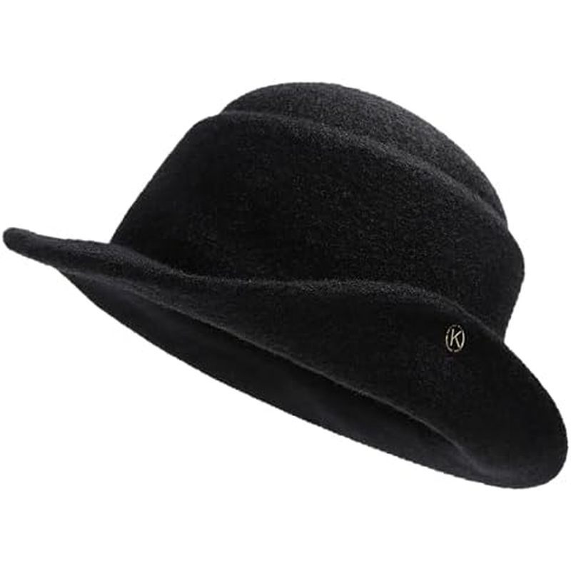 Women French Church Beret Hat 1920s Derby Fedora Winter Fuzzy Knit Wool Newsboy Cap Equestrian Cloch