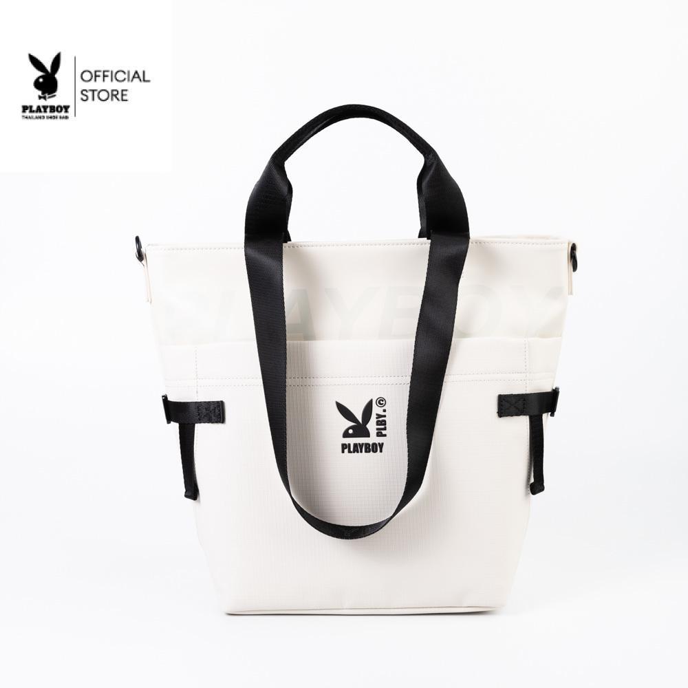 PLAYBOY รุ่น Rovic Tote Bag กระเป๋าสะพาย รหัส ST-B262PBM346 ดีไซน์ทรง Tote สกรีนลายโลโก้ สามารถถือและสะพายได้ มี 2 สี