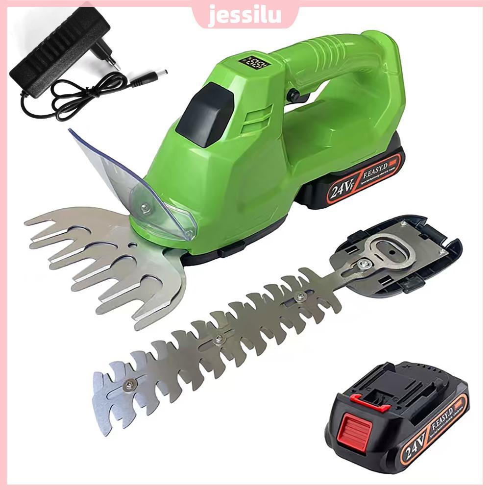 ⚡24ชม.⚡ ไร้สาย Hedge Trimmer แบตเตอรี่และเครื่องชาร์จรวมไร้สายหญ้าเฉือน Bush Trimmer สําหรับ Bush Tr