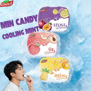 (Live Only) Ninest ลูกอมมิ้นต์ วิตามินซี ไร้น้ำตาล กรัม อร่อย สดชื่น ลูกอมดับมิ้นรสผล Cooling Mint 3 ชิ้น แถม 1 พวง