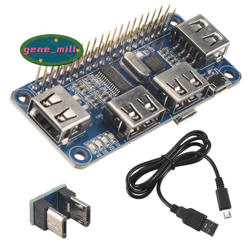 4 พอร์ต USB HUB HAT สําหรับ 3 / 2 / Zero W บอร์ดขยาย USB ถึง UART สําหรับ Serial Debacation ใช้งานร่