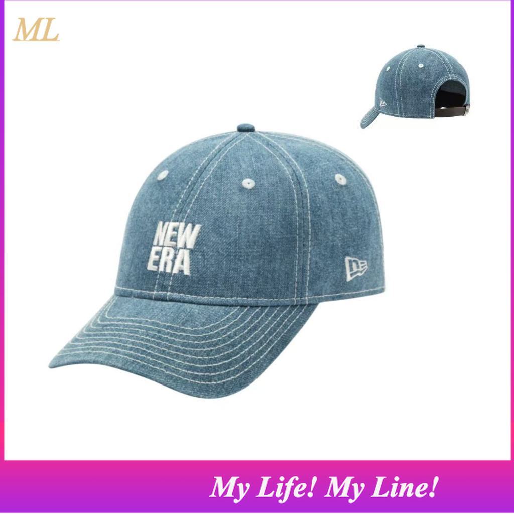 ML1 14667927 NEW ERA Square Logo Denim Leather Snap Unstructured Ball Cap K-FASHION