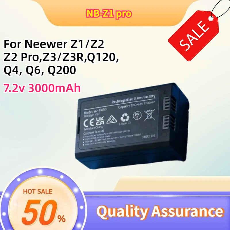 NB-Z1 pro เปลี่ยนแบตเตอรี่แฟลชสําหรับ Neewer Z1/Z2 Pro, Z760 Q120, Q4, Q6, Q200 7.2V 3000mAh แบตเตอร