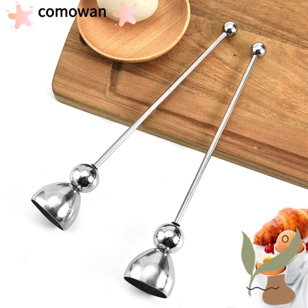 COMWAN ที่เปิดไข่เครื่องตัดเครื่องมือ Egg-Knocker ที่ขูดไข่สแตนเลส