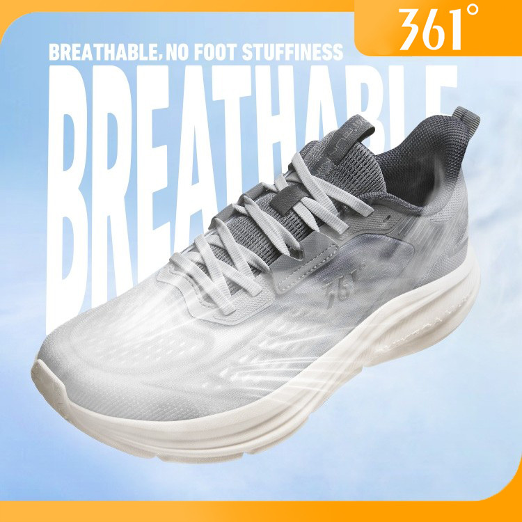 Wide-fit361 Degrees Xingtu Men Running Shoes Mesh Breathable Shock Absorption Rebound 672522246