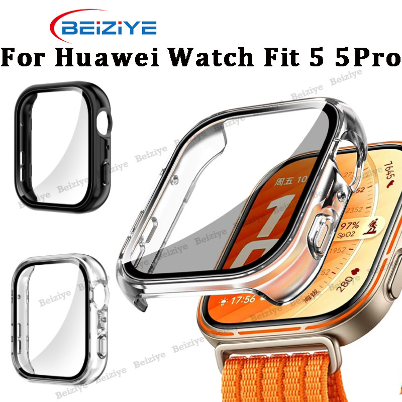 กระจกนิรภัยป้องกันเต็มรูปแบบสําหรับ Huawei Watch Fit 5 Pro ฝาครอบป้องกันสําหรับ Huawei Watch Fit 5 ป้องกันหน้าจอ