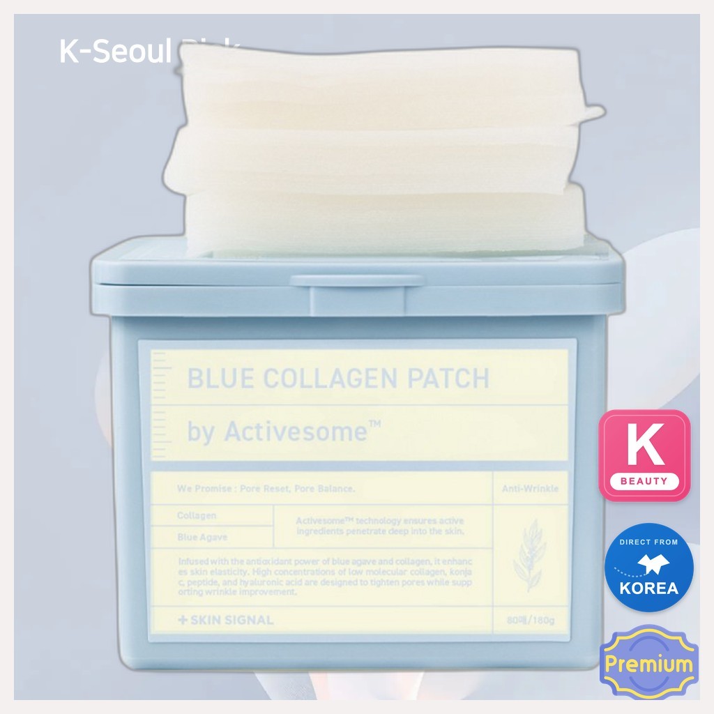 [สัญญาณผิว] แผ่นแปะคอลลาเจนสีน้ําเงิน 180g 1pc (80 แผ่น) / แผ่นแปะคอลลาเจนเกาหลี / Hydrogel Treatmen