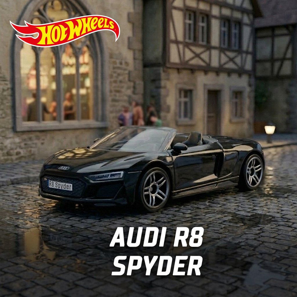 [โมเดลรถขายดี] Hotwheels Hotwheels Alloy Car Model Audi R8 Convertible Simulation Toy Car Model