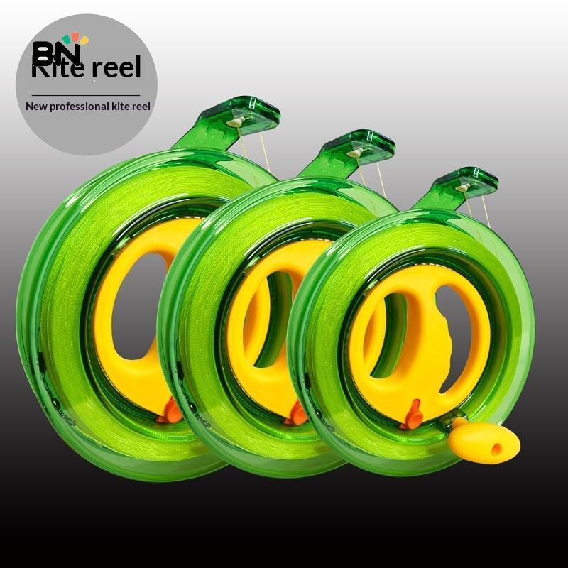 [BN] 1 ชิ้น Twisted String Line กลางแจ้งรอบสีเขียว Grip สําหรับ Fying Kites 150-600 เมตร Kite Reel Winder Fire ล้อ String Flying Handle เครื่องมือ MT