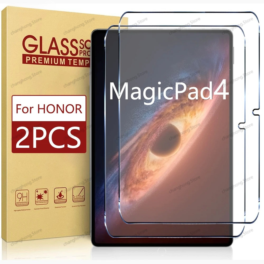 2 แพ็คสําหรับ Honor MagicPad 4 2026 YL-W09 กระจกนิรภัยป้องกันหน้าจอบน Honor Magic Pad 4 MagicPad 3 Pro 2026 9H ฟิล์ม